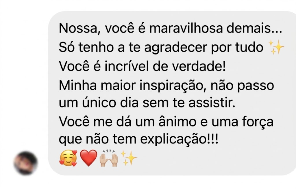 Mensagem de agradecimento pela inspiração e pelo incentivo